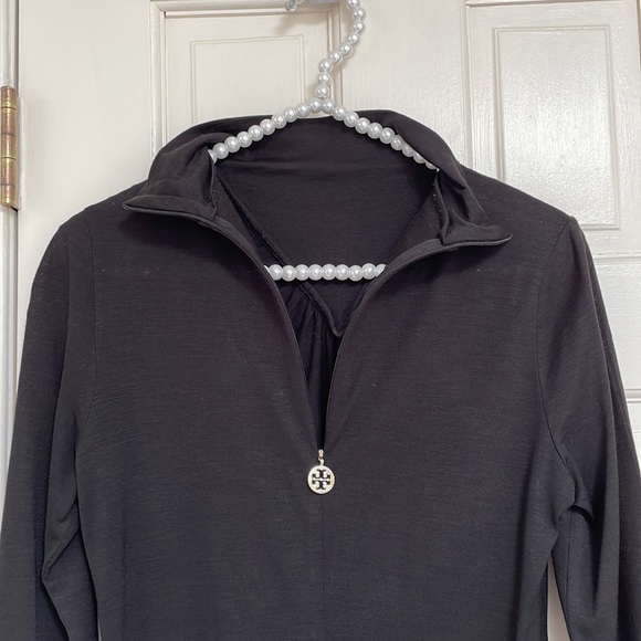 TORY BURCH - BLACK LIGHTWOOL TOP - Picture 2 of 9